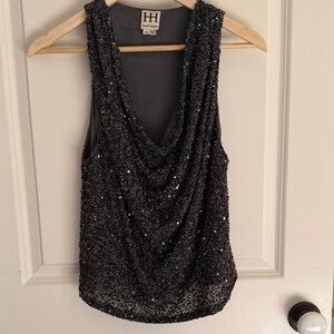 Haute hippie Black Sequin Women's Top